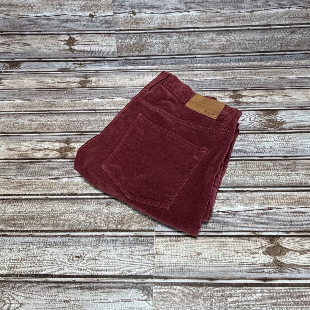 Madewell Cali Demi-Boot‎ Pants Women 26 Red Suede High Rise Stretch